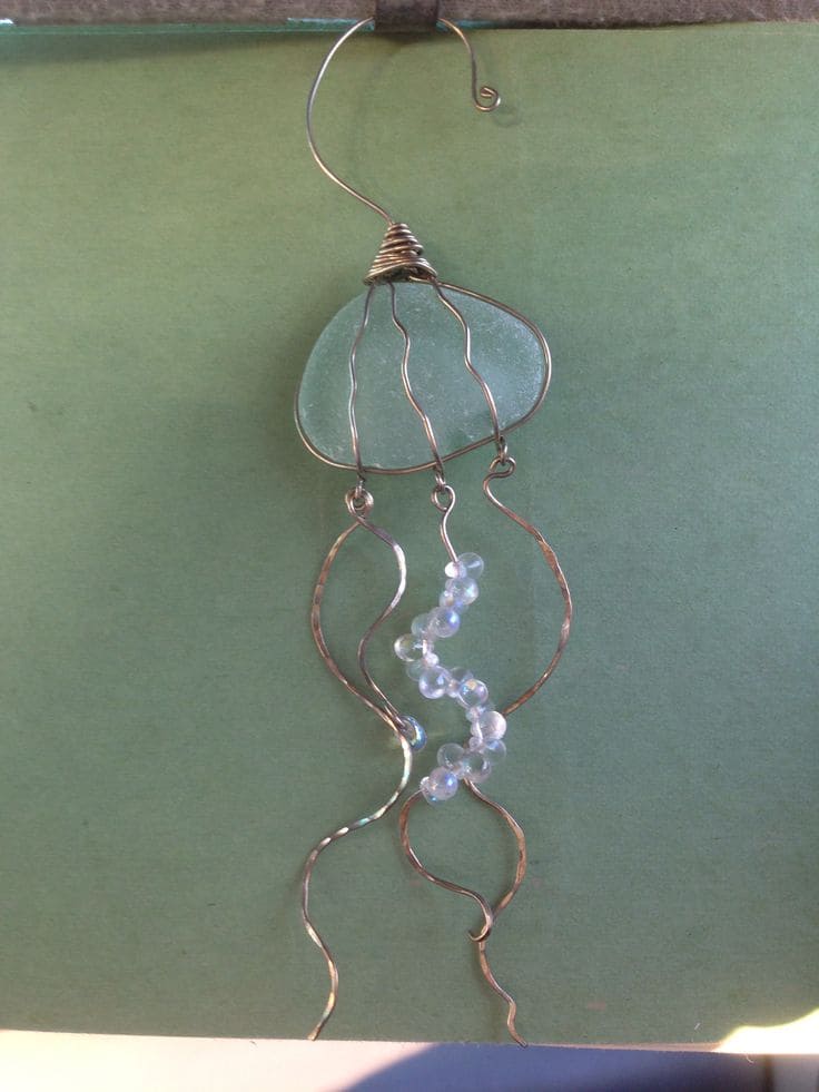 Graceful Sea Glass Jellyfish Ornament