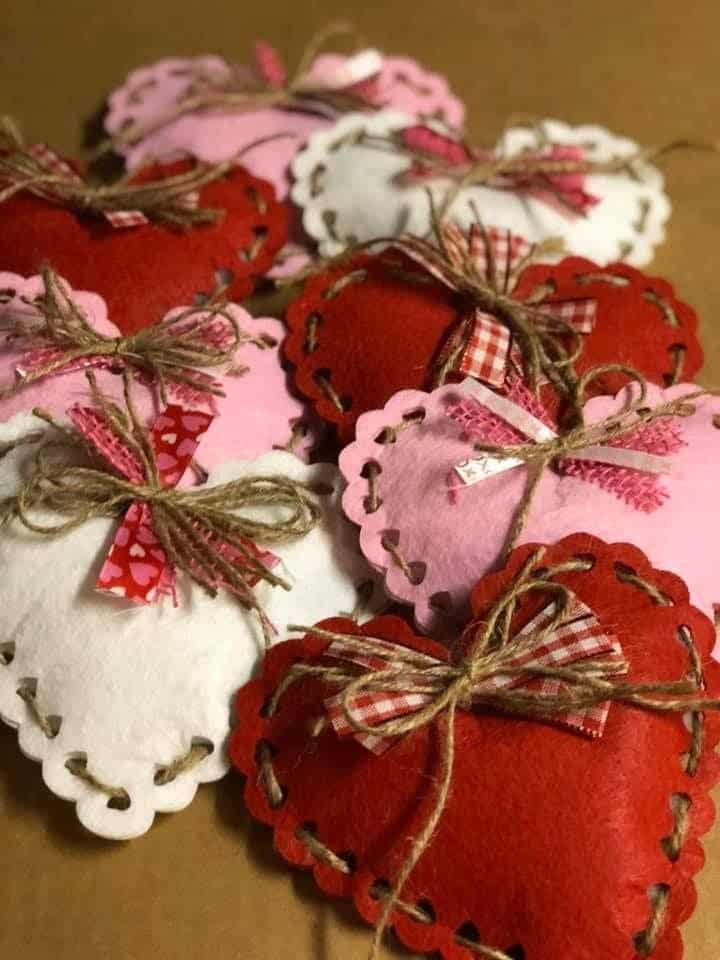 Hand-Stitched Felt Heart Valentine Gifts