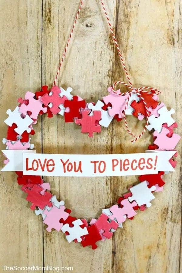 Love You to Pieces Puzzle Wreath