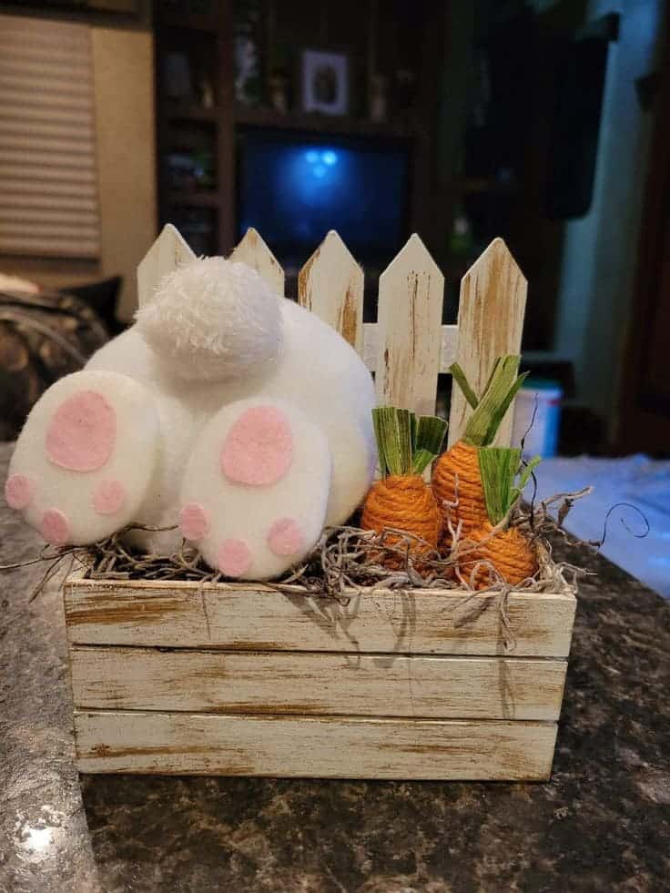 Lovely Bunny Butt Decoration with Carrots