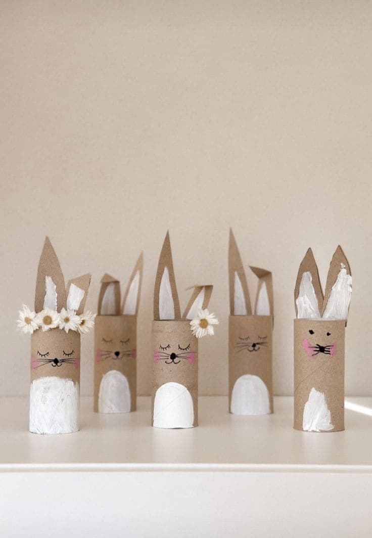 Minimalist Toilet Roll Bunnies