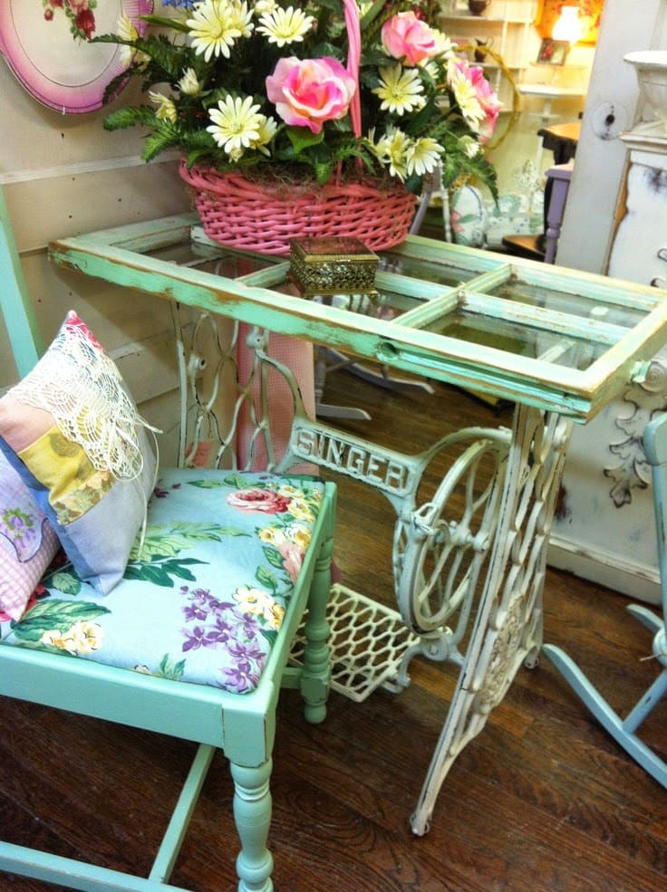 Pastel Sewing Table Makeover