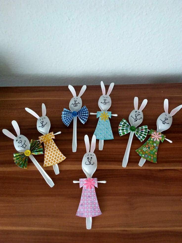 Playful Easter Spoon Bunnies