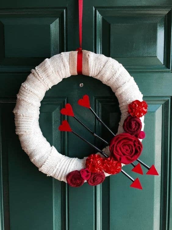 Romantic Arrow-Struck Valentines Day Wreath