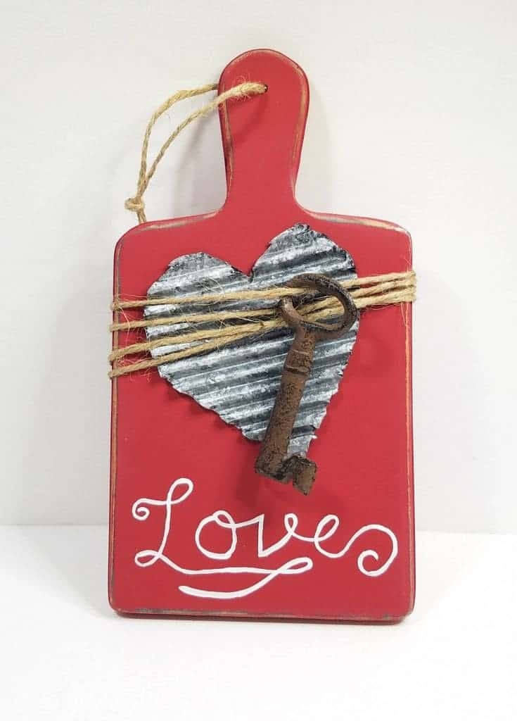 Rustic Love Board with Key Charm