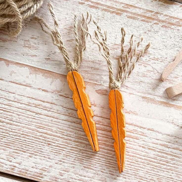 Rustic Wooden Clothespin Carrots