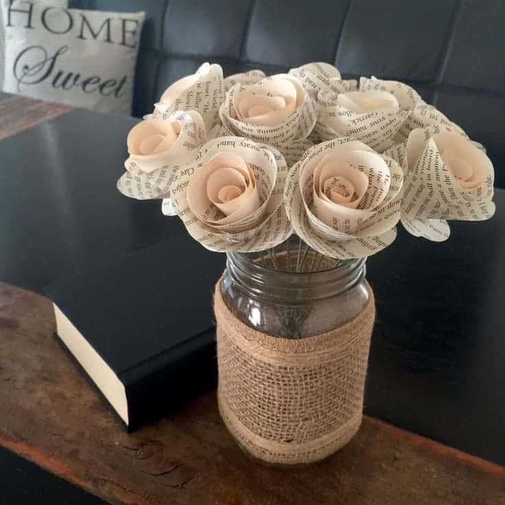 Timeless Paper Roses in Rustic Vase