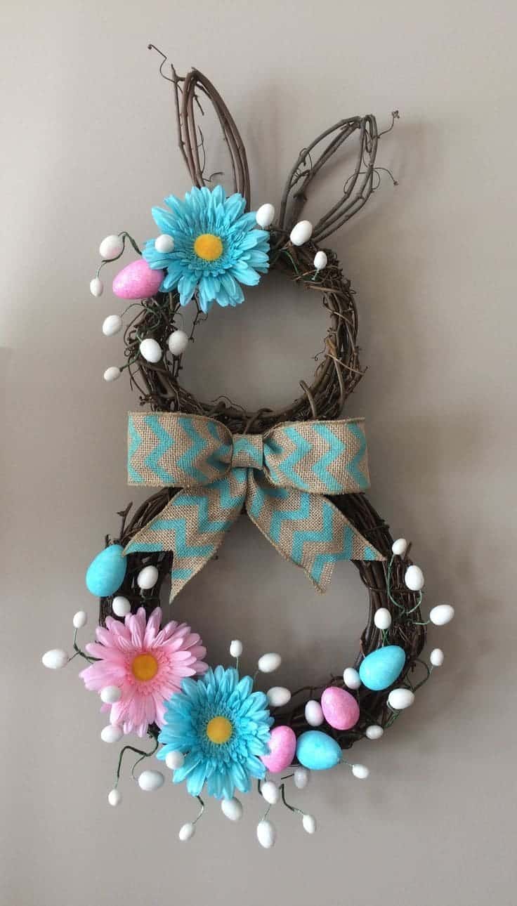 Vibrant Spring Bunny Wreath