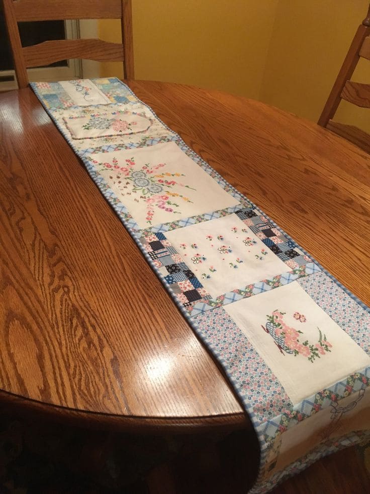 Vintage Hankie Table Runner