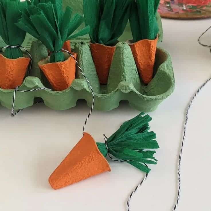 Charming Egg Carton Carrot Garland