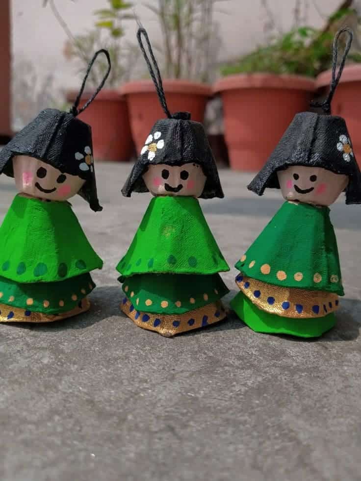 Charming Egg Carton Doll Ornament Craft