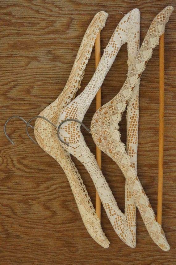 Charming Lace-Covered Hangers for Chic Wardrobes