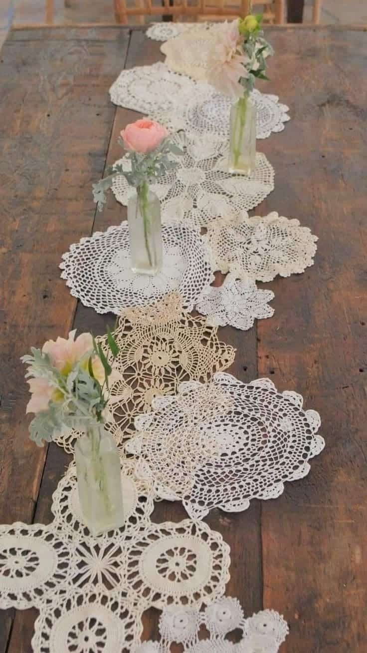 Elegant Lace Doily Table Runner for Vintage Charm