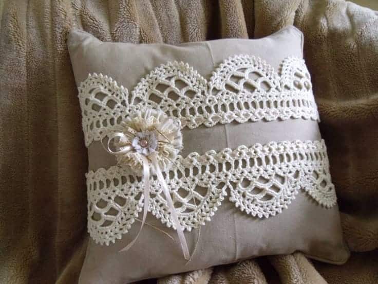 Elegant Lace Embellished Pillow Decor