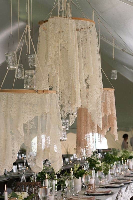 Ethereal Lace Canopy Chandeliers for Elegant Decor