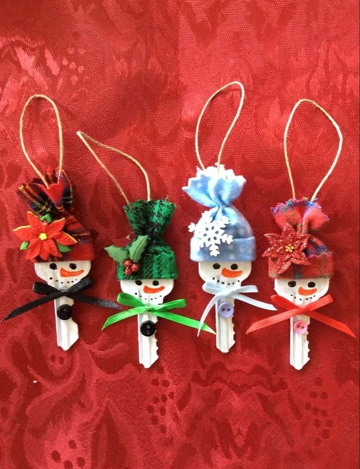 Festive Snowman Key Ornaments