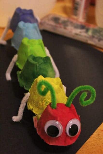 Rainbow Egg Carton Caterpillar Craft