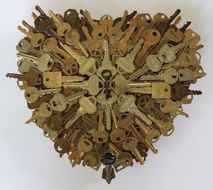 Rustic Key Heart Wall Art