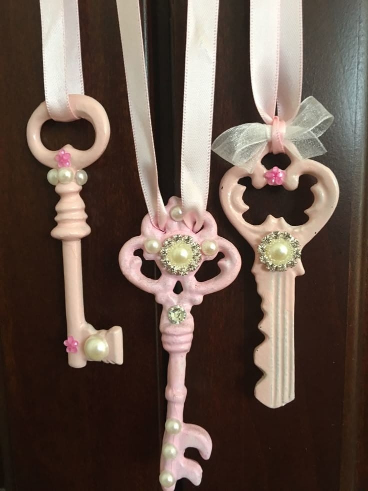 Shabby Chic Key Ornaments