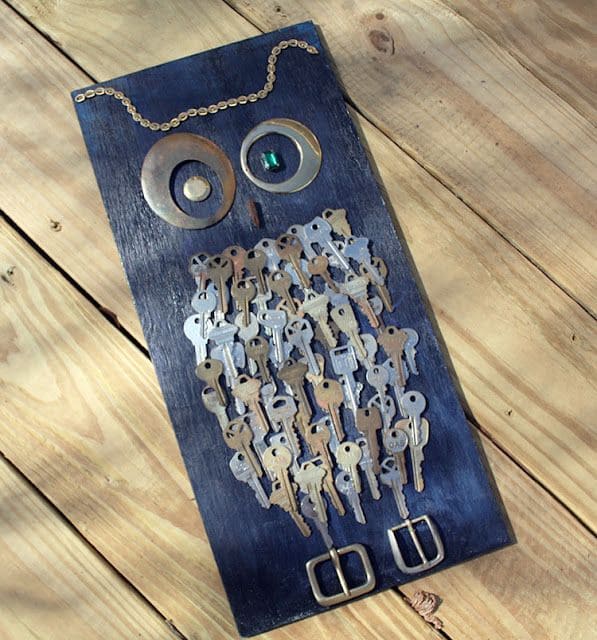 Upcycled Key Owl Art