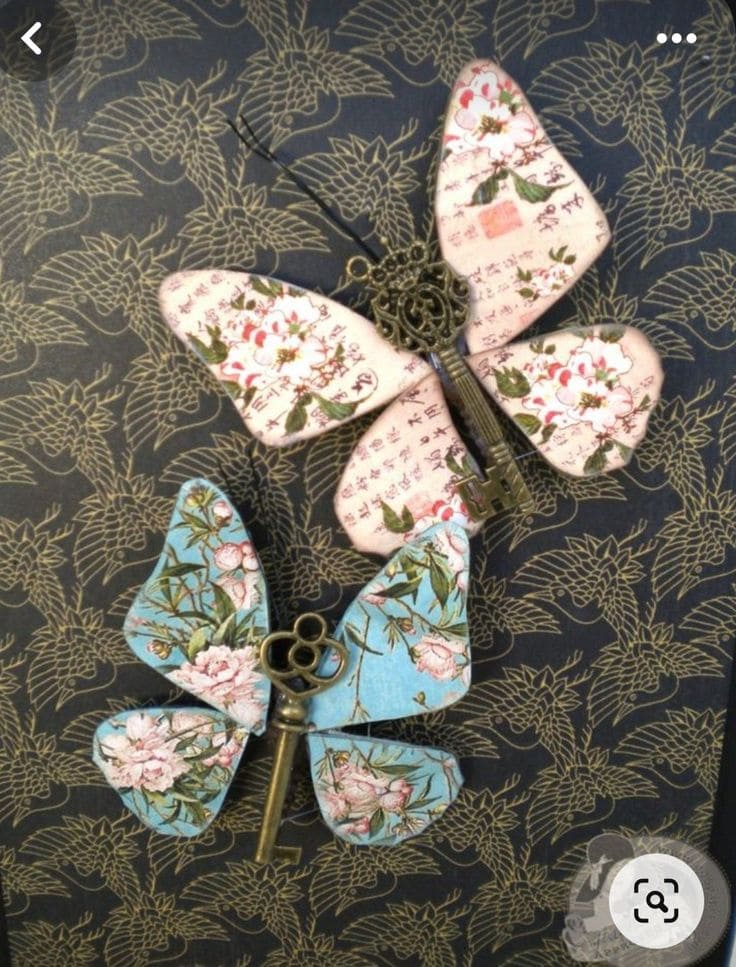 Vintage Key Butterflies