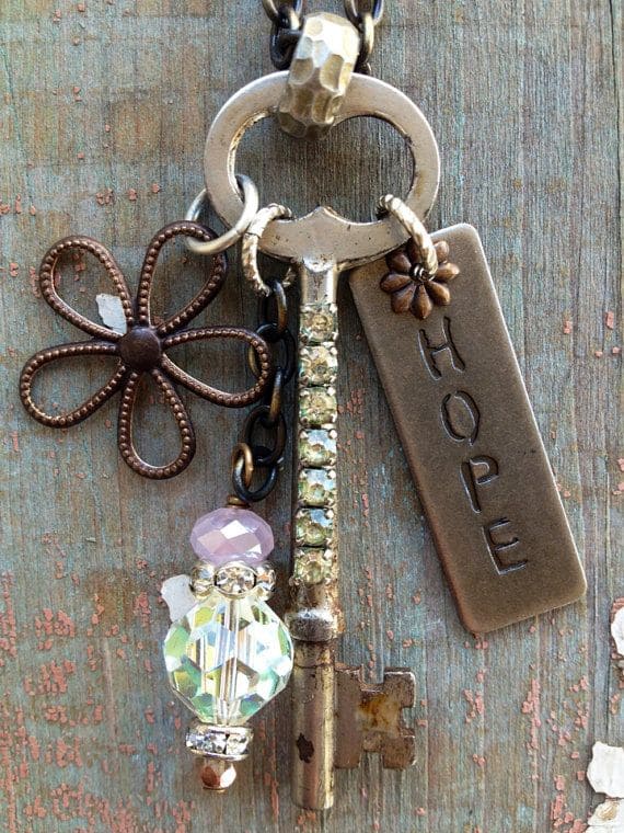 Vintage Key Charm Necklace