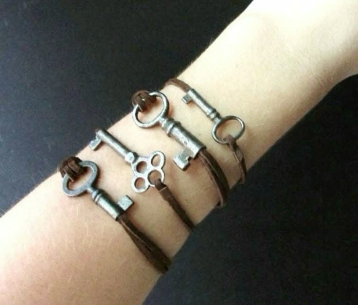 Vintage Key Leather Bracelets