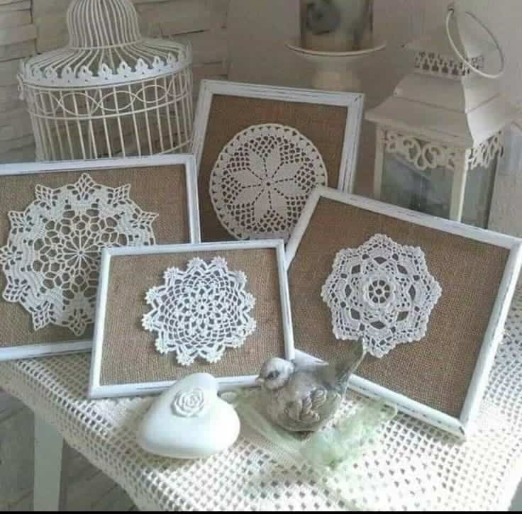 Vintage Lace Frame Art for Elegant Home Decor