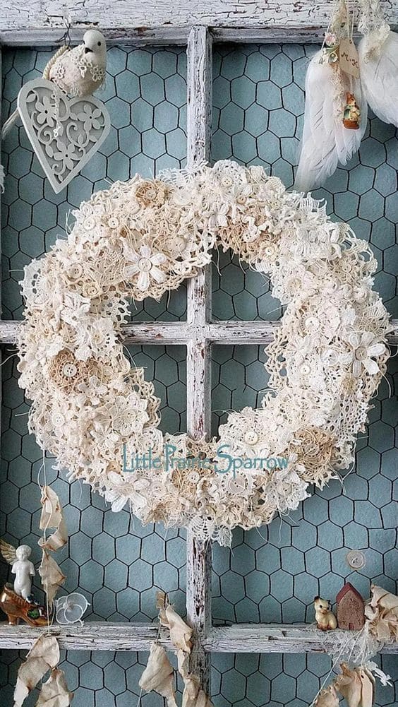 Vintage Lace Wreath for Timeless Home Decor