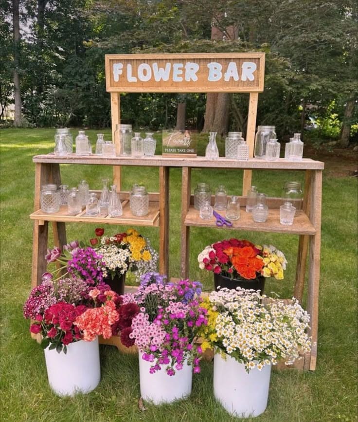 Charming DIY Rustic Flower Bar