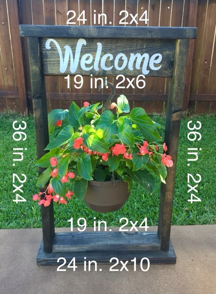 Charming DIY Welcome Planter Stand Sign