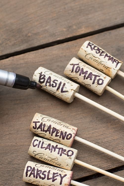 Charming Wine Cork Herb Markers