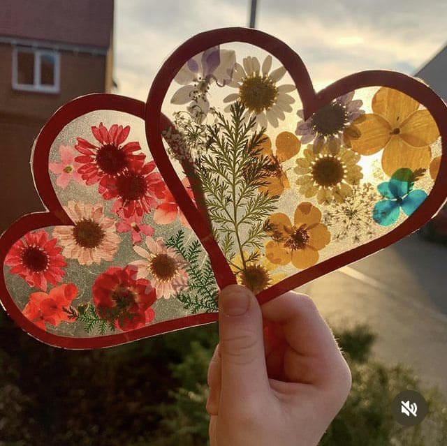 Double Heart Flower Suncatcher