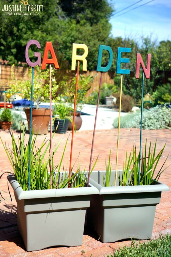 Vibrant Floating Letter Garden Sign