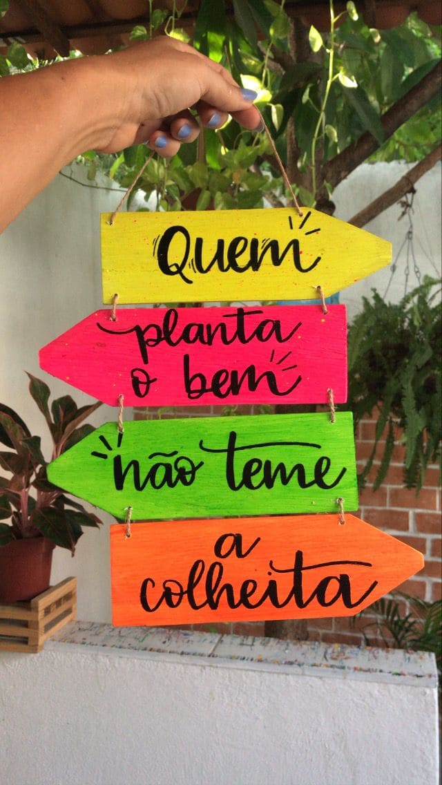 Vibrant Hanging Garden Quote Sign