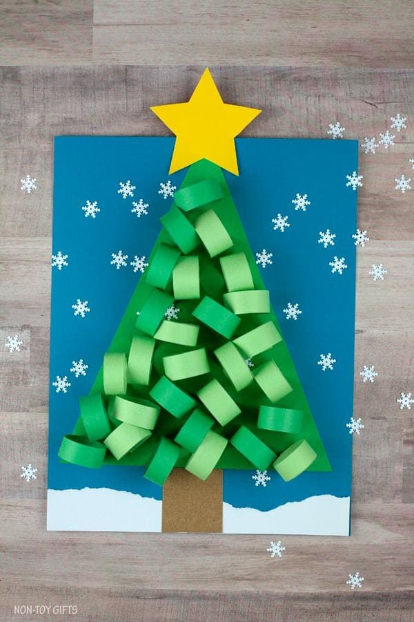 3D Paper Chain Christmas Tree Craft