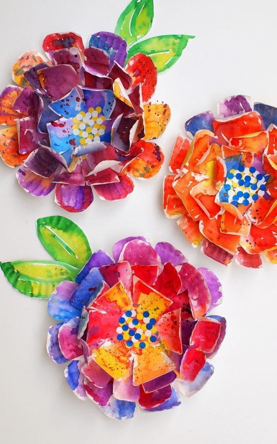 3D Paper Plate Flowers