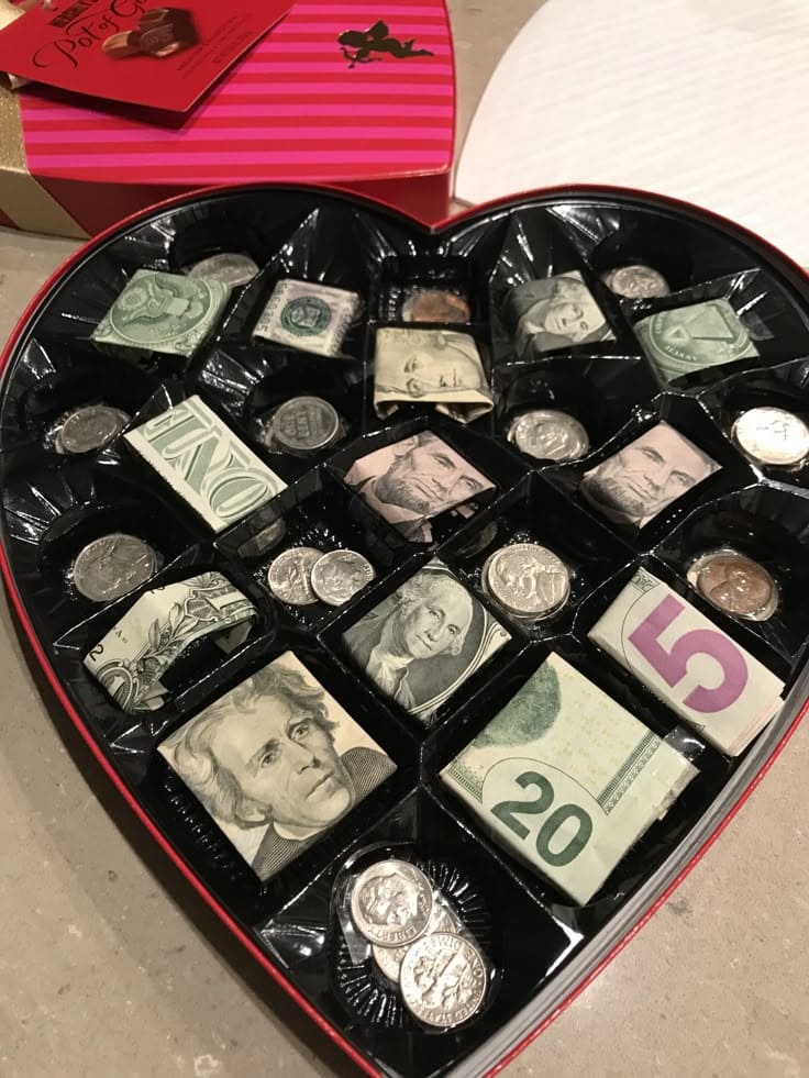 A Box of Chocolates Made of Cash