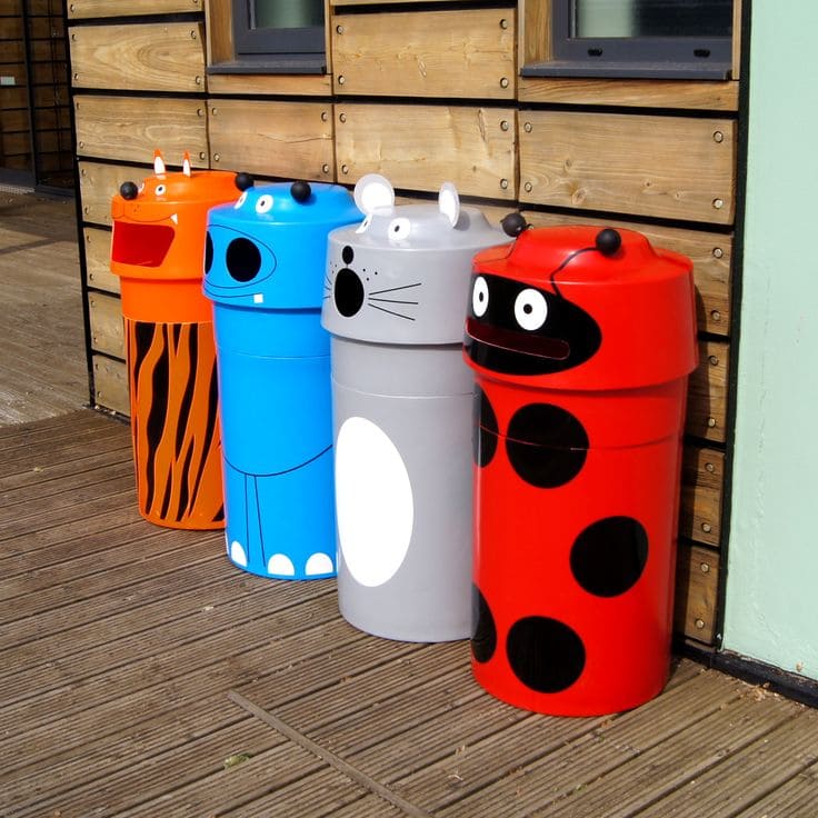 Animal Character Trash Bins