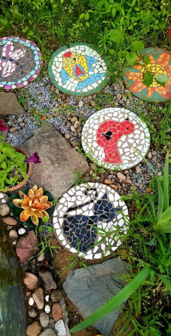 Animal Mosaic Stepping Stones