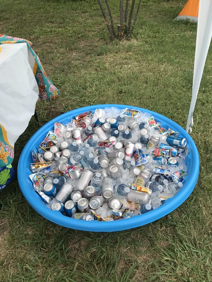 Backyard Party Cooler in a Kiddie Pool