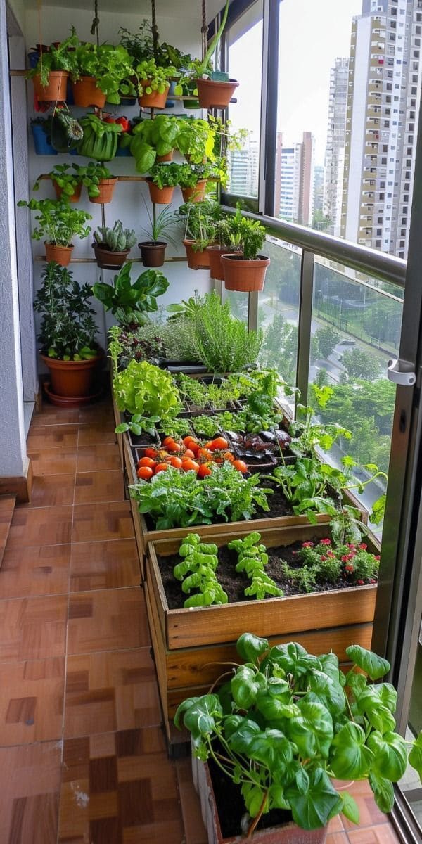 Balcony Crate Planter Garden