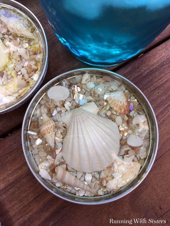 Beach-Inspired Mason Jar Lid Coaster