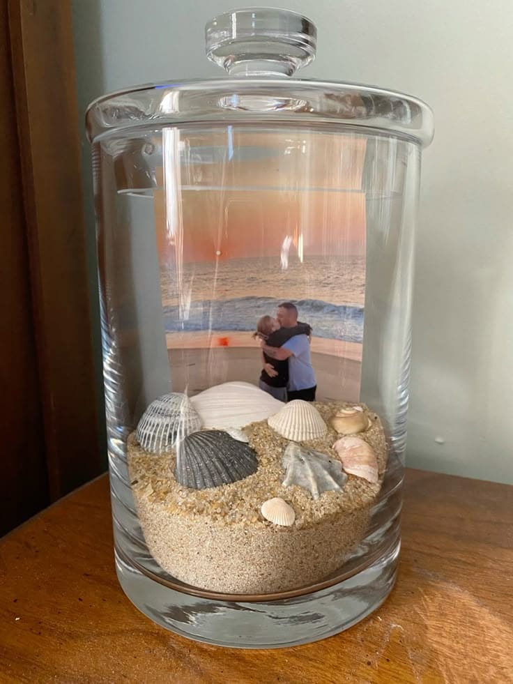 Beach Memory Jar with Photo Backdrop
