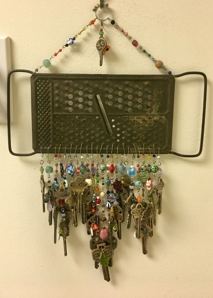 Beaded Key Chime from a Grater