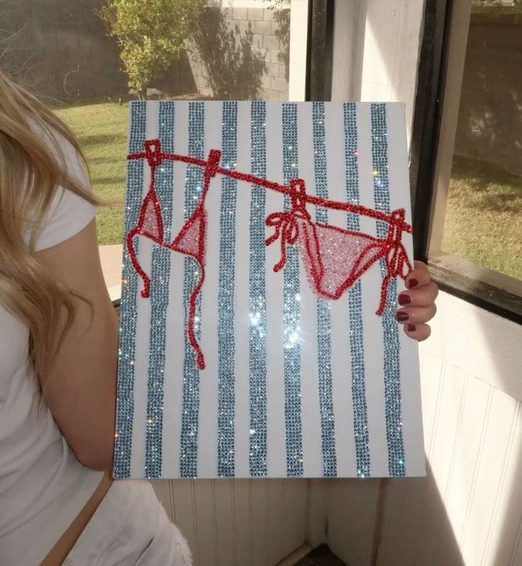 Bikini Rhinestone Wall Art