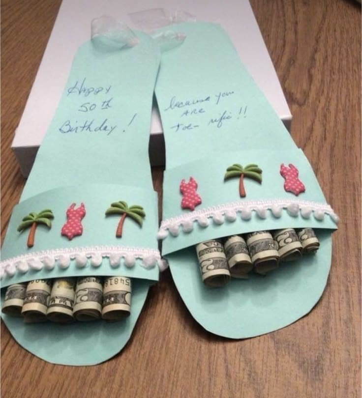 Birthday Flip-Flops Made of Cash