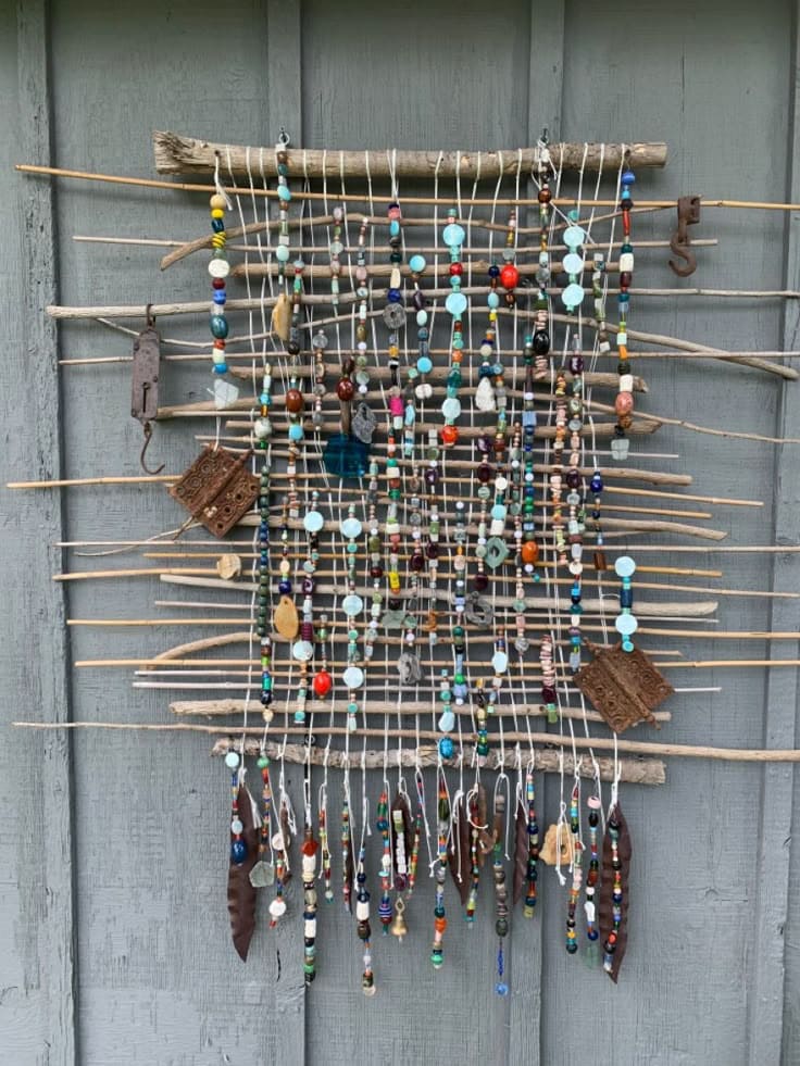 Boho Stick and Bead Wall Hanging