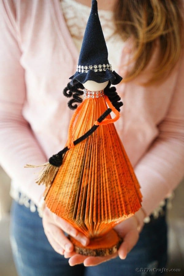 Book Page Witch Centerpiece