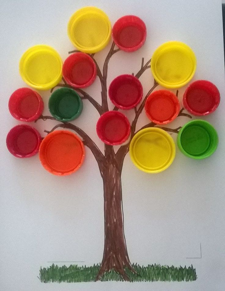 Bottle Cap Fall Tree Art